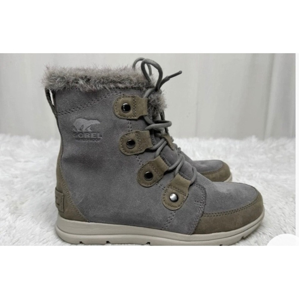 Sorel Explorer Joan Waterproof Winter Boots Quarry Grey NL3423-048 Womens 9.5 - Picture 2 of 10